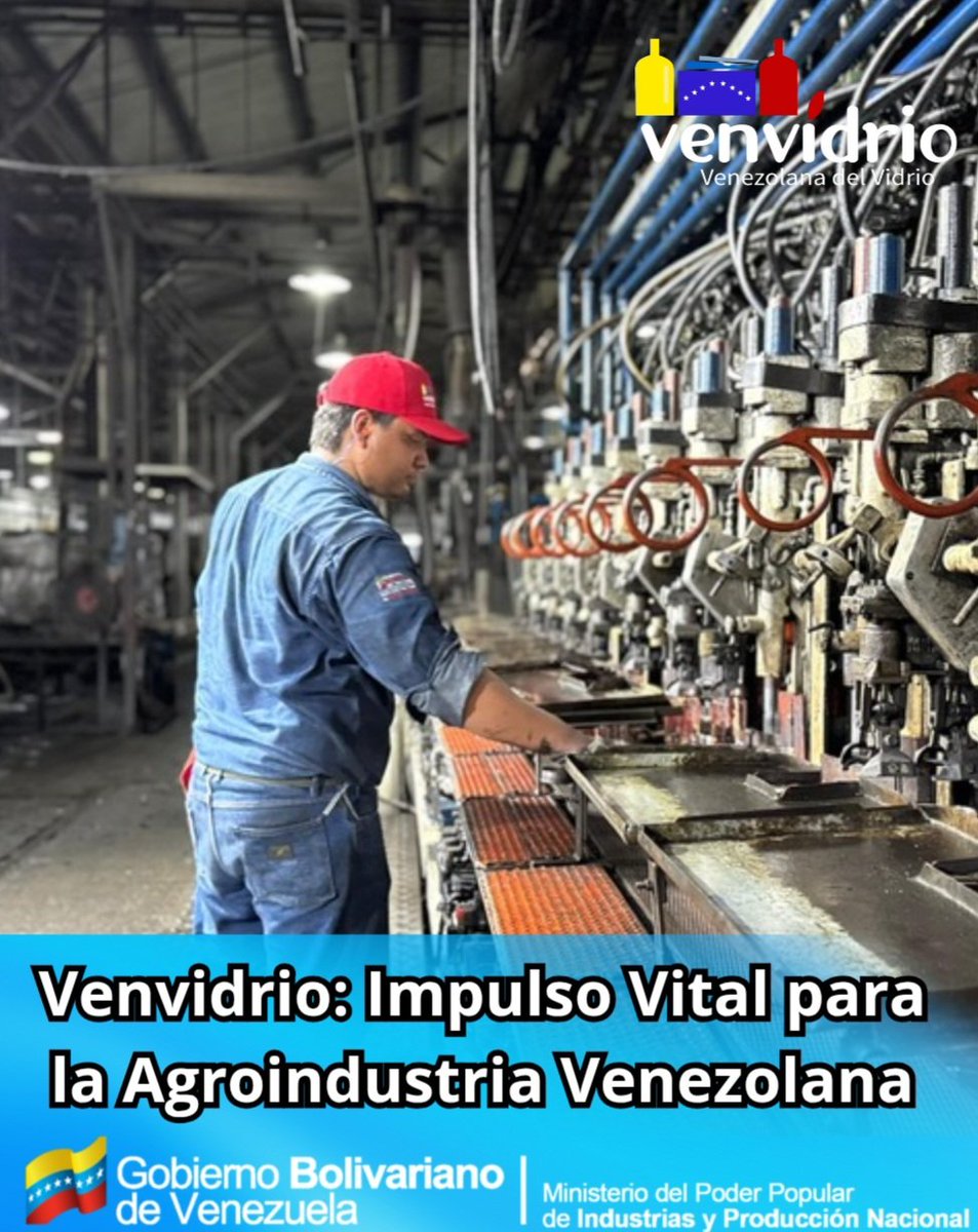 Entérate📢|| Venvidrio es un pilar fundamental para el desarrollo agroindustrial de Venezuela. Al producir los envases de vidrio esenciales para jugos, salsas, lácteos y más, la empresa garantiza que nuestros alimentos y bebidas lleguen seguros a tu mesa. <a href="/MPPIPNVEN/">MPPIPN</a>