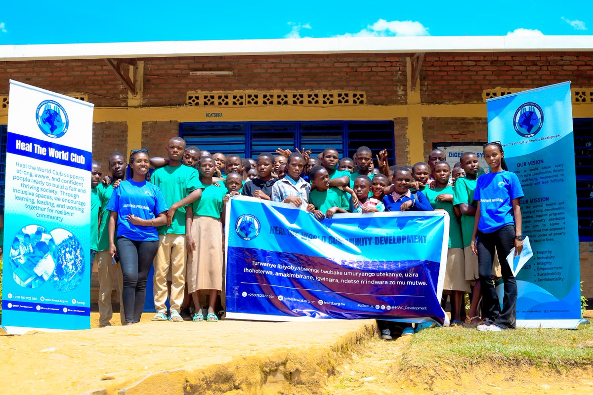HWC_Development's tweet photo. 📸 New school club in GS Kirambo!

Under #AgahengeProgram, students now lead talks on drugs, mental health &amp; peace.

The Heal the World Club is helping youth grow strong.

More schools coming next!

@BelenCalvoEU, @Afriyan_rwanda, @A_ThorpeUK, @byukavuba

#SoberMind https://t.co/s8EkqiU0O4