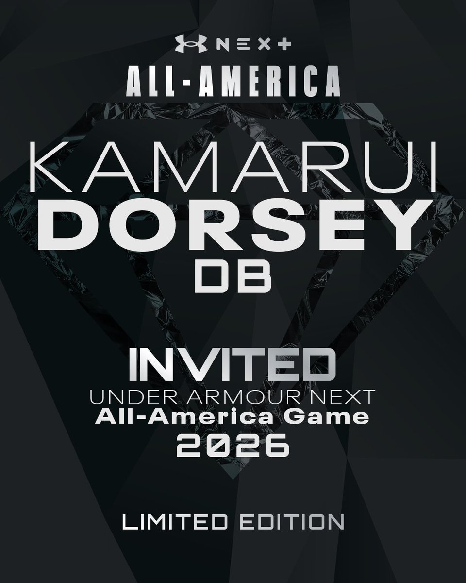 4🌟Kamarui Dorsey 6’3 200 Ath 2027🏈 (@d1_kamarui) on Twitter photo Blessed to be invited to the 2026 UA All - American game!! Thank you <a href="/DemetricDWarren/">Demetric D. Warren</a> ‼️(All Glory To God)
Attend : <a href="/HamptonFBall/">Hampton Football</a> <a href="/FabianWhylly/">Coach Fabian Whylly Ed.S</a> <a href="/Cjoakley89/">Coach Oakley</a> <a href="/mark_myers34/">Coach_Myers34</a>
<a href="/ChadSimmons_/">ChadSimmons</a> <a href="/TomLoy247/">Tom Loy</a> <a href="/MathisGaius/">Gaius D. Mathis</a> <a href="/TheUCReport/">Billy Tucker</a> <a href="/UANextFootball/">All-America Game</a> Blessed to be invited to the 2026 UA All - American game!! Thank you <a href="/DemetricDWarren/">Demetric D. Warren</a> ‼️(All Glory To God)
Attend : <a href="/HamptonFBall/">Hampton Football</a> <a href="/FabianWhylly/">Coach Fabian Whylly Ed.S</a> <a href="/Cjoakley89/">Coach Oakley</a> <a href="/mark_myers34/">Coach_Myers34</a>
<a href="/ChadSimmons_/">ChadSimmons</a> <a href="/TomLoy247/">Tom Loy</a> <a href="/MathisGaius/">Gaius D. Mathis</a> <a href="/TheUCReport/">Billy Tucker</a> <a href="/UANextFootball/">All-America Game</a>