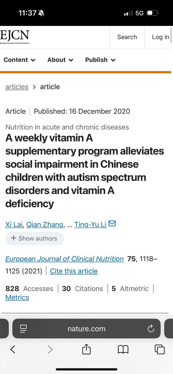 Weekly vitamin A supplementation reduces autistic symptoms in kids