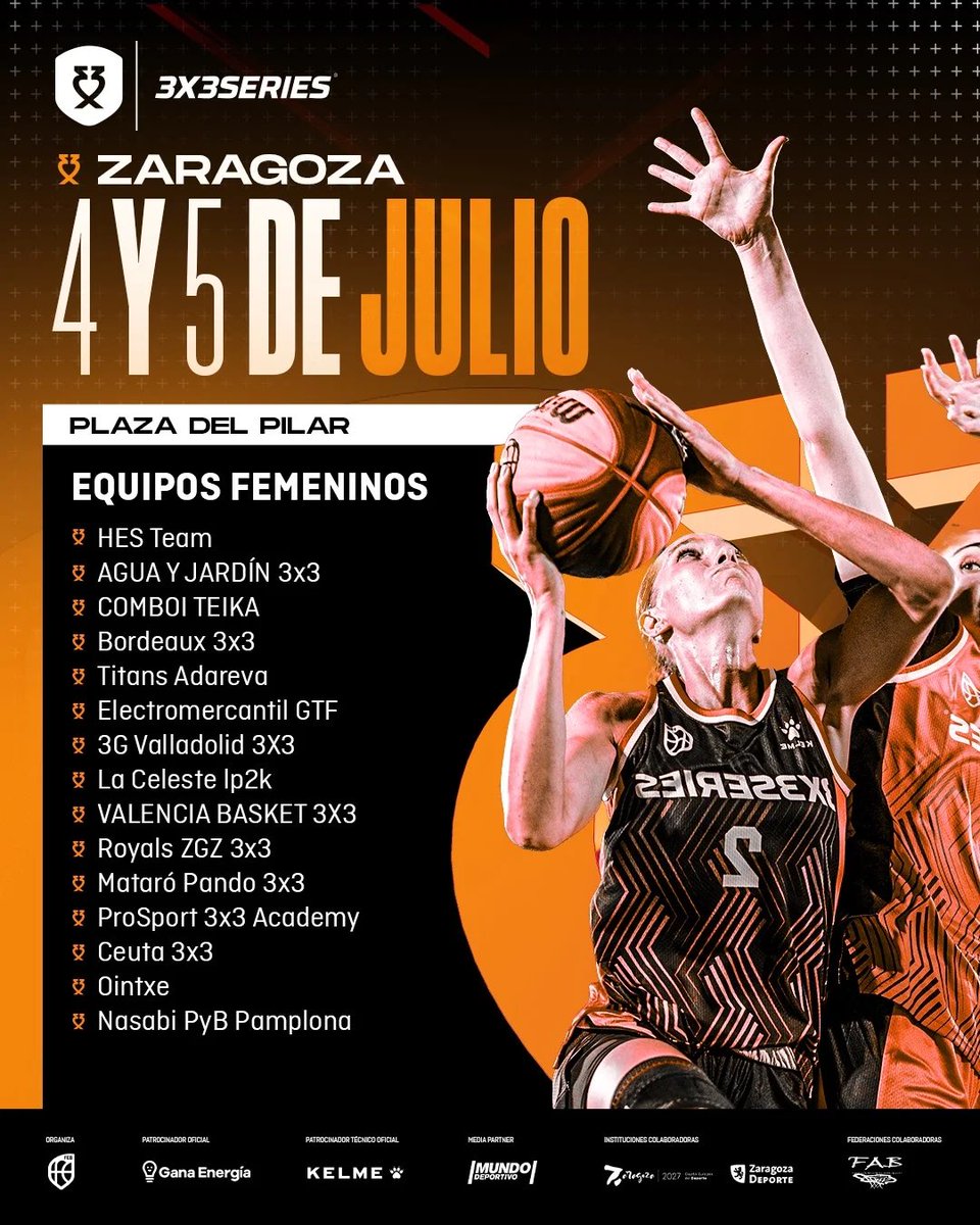 3x3series's tweet photo. Ya tenemos los equipos del 3x3 Series Open Zaragoza Lite Quest 🏀

¡Contaremos con más de 120 atletas, entre ellos 3 flamantes campeones del mundo!! 🏆

🎟️ Acceso libre 
📍 Open fem. y masc.
🗓️ 4 y 5 de julio
📺 Youtube @baloncestoesp y @rtveplay 

#3x3Series https://t.co/u1Bzyo4hnw