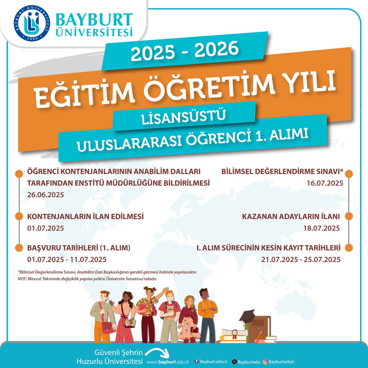Mutlu Türkmen (@mutluturkmen) on Twitter photo Üniversitemiz, 2025–2026 Akademik Yılı için Yüksek Lisans ve Doktora programlarına uluslararası öğrenci başvuruları başladı!
📅 Son başvuru: 11 Temmuz 2025
🔗bayburt.edu.tr/tr/2025-2026-u…
#BayburtÜniversitesi #YüksekLisans #Doktora #StudyinTürkiye
<a href="/Bayburtedu/">Bayburt Üniversitesi (BAYÜ)</a> Üniversitemiz, 2025–2026 Akademik Yılı için Yüksek Lisans ve Doktora programlarına uluslararası öğrenci başvuruları başladı!
📅 Son başvuru: 11 Temmuz 2025
🔗bayburt.edu.tr/tr/2025-2026-u…
#BayburtÜniversitesi #YüksekLisans #Doktora #StudyinTürkiye
<a href="/Bayburtedu/">Bayburt Üniversitesi (BAYÜ)</a>