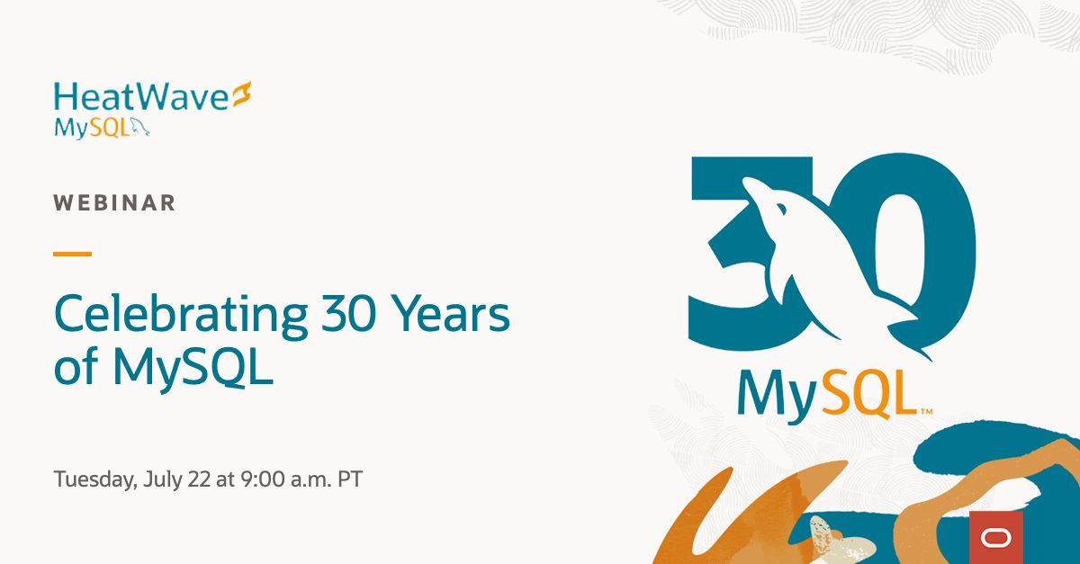 OracleOSS's tweet image. Join us as we celebrate 30 years of MySQL!🐬
Get practical insights, real-world tips, and take a look at what’s new, from GenAI to cloud.
Ask your questions, share thoughts, and connect with the MySQL community!
go.oracle.com/LP=148943
#MySQL #opensource #OracleOSS