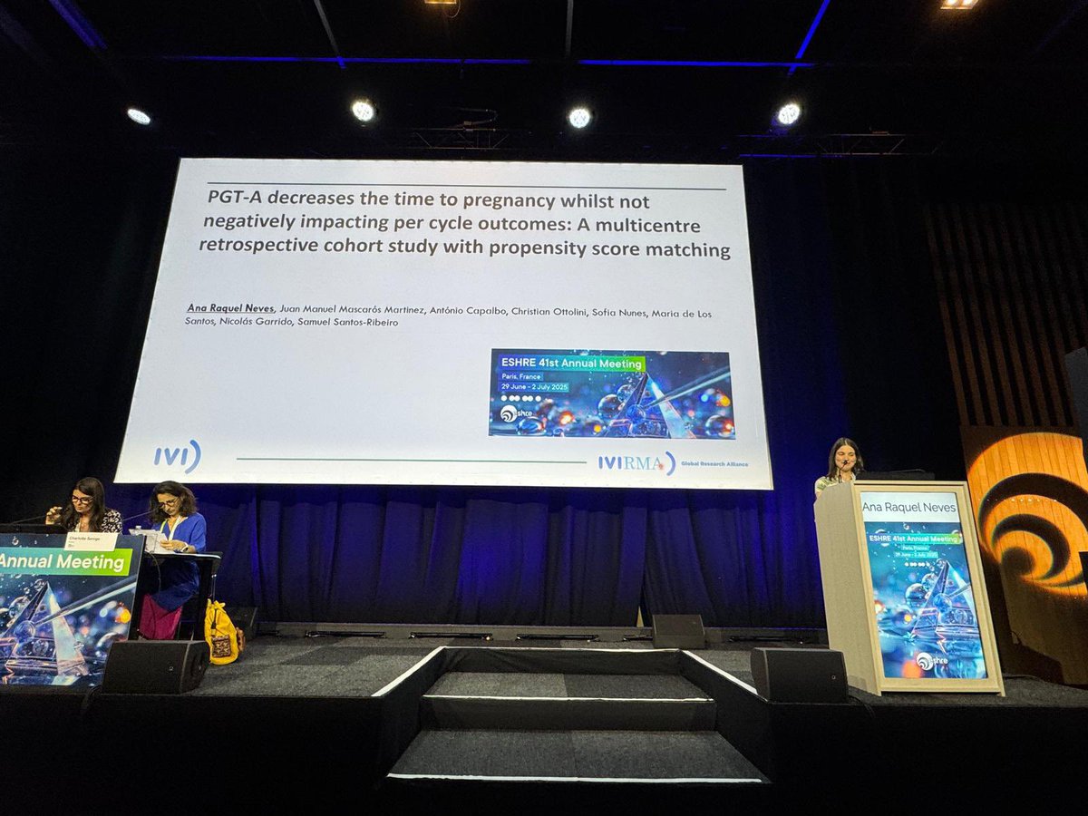 Le PGT-A peut réduire le temps nécessaire pour obtenir une grossesse, sans affecter les résultats des traitements, Dre Ana Neves (IVI Lisbonne) #ESHRE2025 #IVIatESHRE