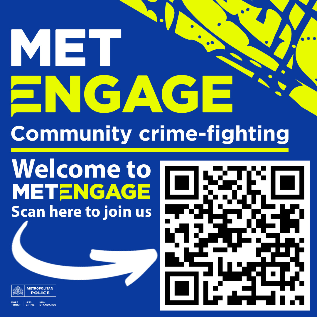 MPSBromley's tweet image. We're transforming the Met to become a service that truly delivers for you.
Through our new platform Met Engage you can get to know your local officers, help shape how we police your local area and have direct access to key information and advice.
metengage.co.uk