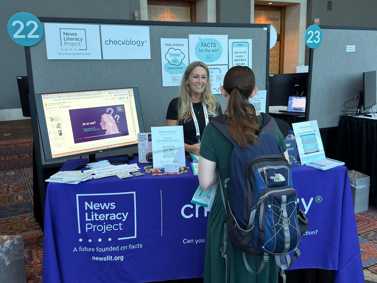 Another Iowa educator, and former Iowa Featured Speaker at the ITEC Fall Conference, spotted at #ISTElive. Erin Olson with the News Literacy Project leading a poster session all about the great resources they have for students.