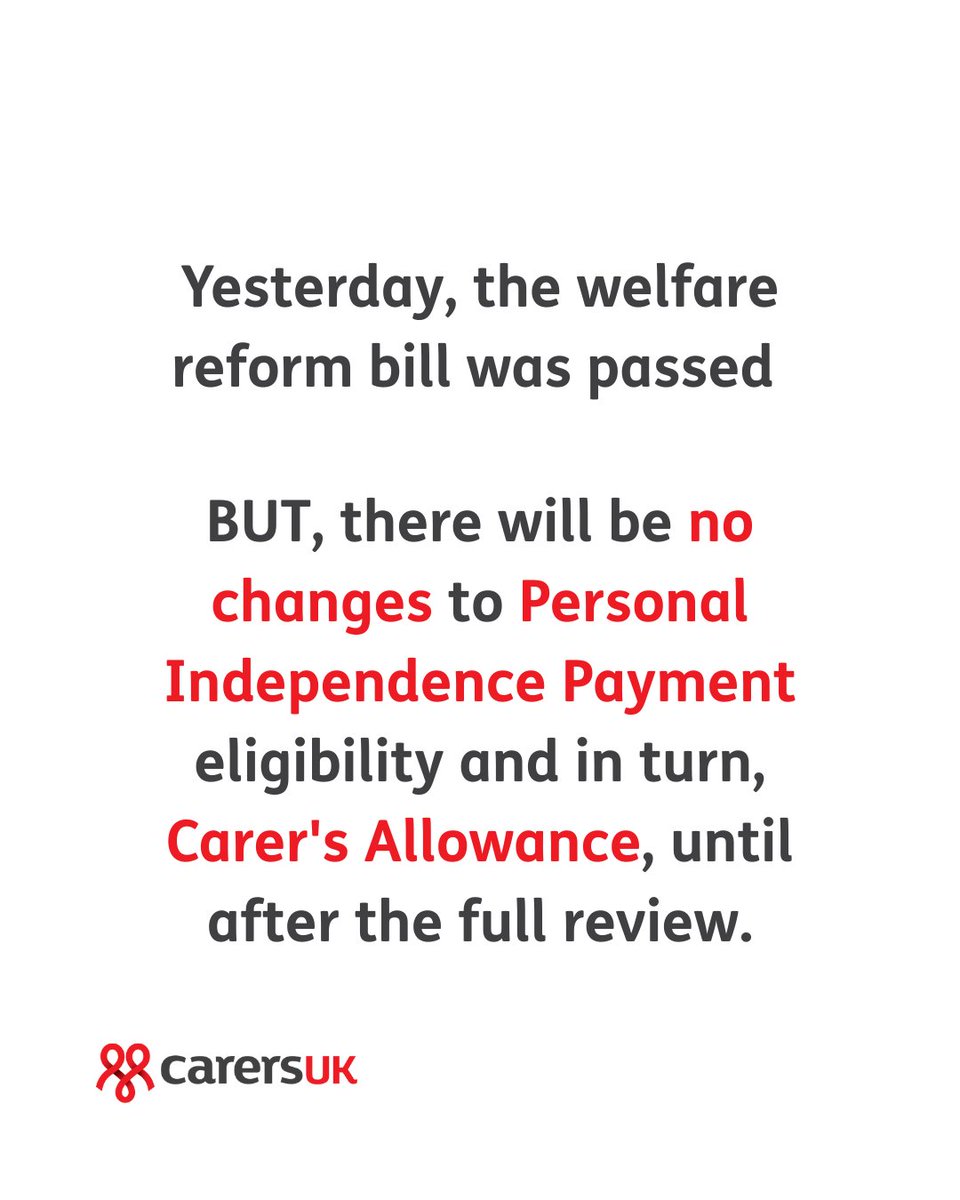Thank you to everyone who spoke out about the welfare reform bill

We’ll be closely engaging with the review process and to push for a fair, supportive benefits system that recognises the challenges carers face every day.