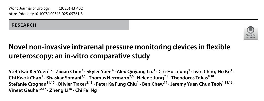 steffiyuen's tweet image. 📈#IRP monitoring accurately is the first step before we can #regulate IRP safely
📉tested 4 novel #IRPureteroscopes #IRPFANS against urodynamic system
1. #LithovueElite @bsc_urology
2. #ZebraScope
3. #Tidor #ElephantIII #YiGao
4. #iMIMERsys #ZSR
📖rdcu.be/eucB4…