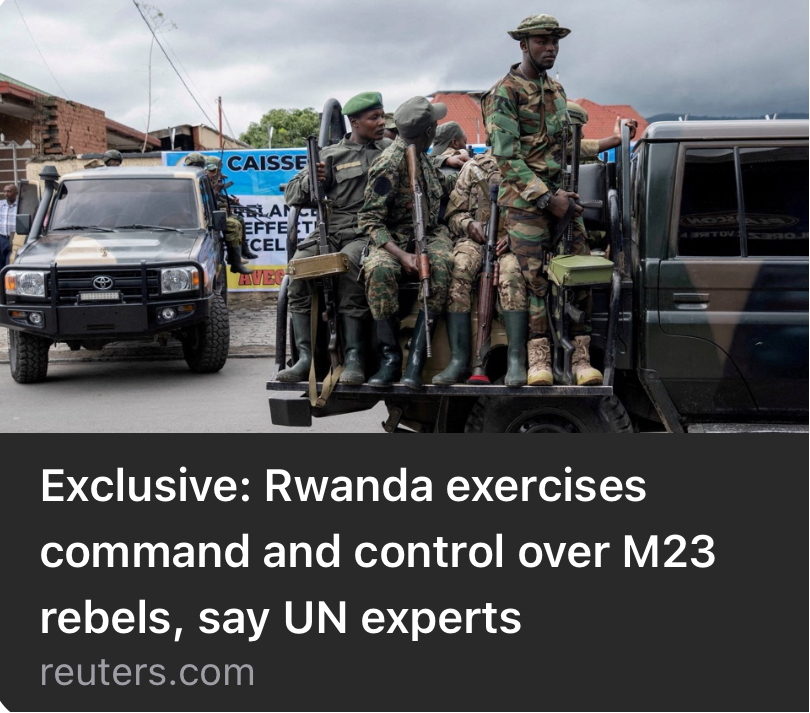 Le Rwanda et le M23 : une entreprise de géocriminalité dans l’est de la RDC 

1. Soutien militaire et stratégique du Rwanda au M23 

Un rapport confidentiel d’experts des Nations Unies, soumis au comité des sanctions du Conseil de sécurité de l’ONU pour le Congo début mai 2025 et