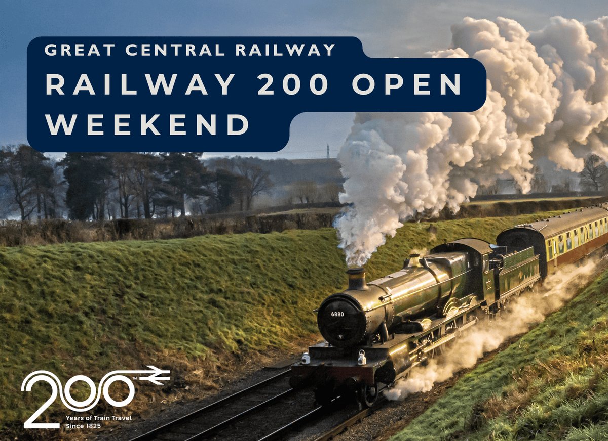 This weekend the @greatcentralrailway is holding a special event marking 200 years of modern railways. Trains will be running all weekend along with heritage bus connection to the northern part of the GCR in @visitnotts

Book here, kids go for a quid! ow.ly/gBMC50WjHhv