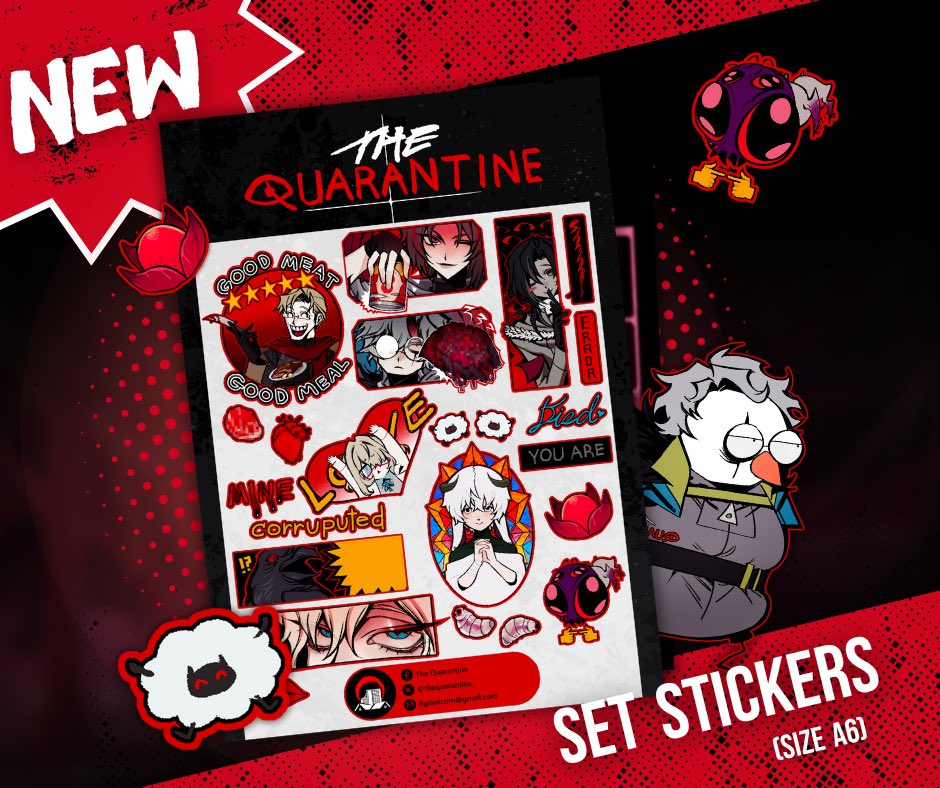 thequarantine_'s tweet photo. ✨ Tadaaa! Our new sticker set is here — shinier and better than ever!
If you have the old set, keep it safe — it won’t be reprinted anymore.

✨ Stay tuned to see which events we’ll be at!
#gamehorror #thequarantine #bgiantco #sticker https://t.co/eGlbgAH3sR