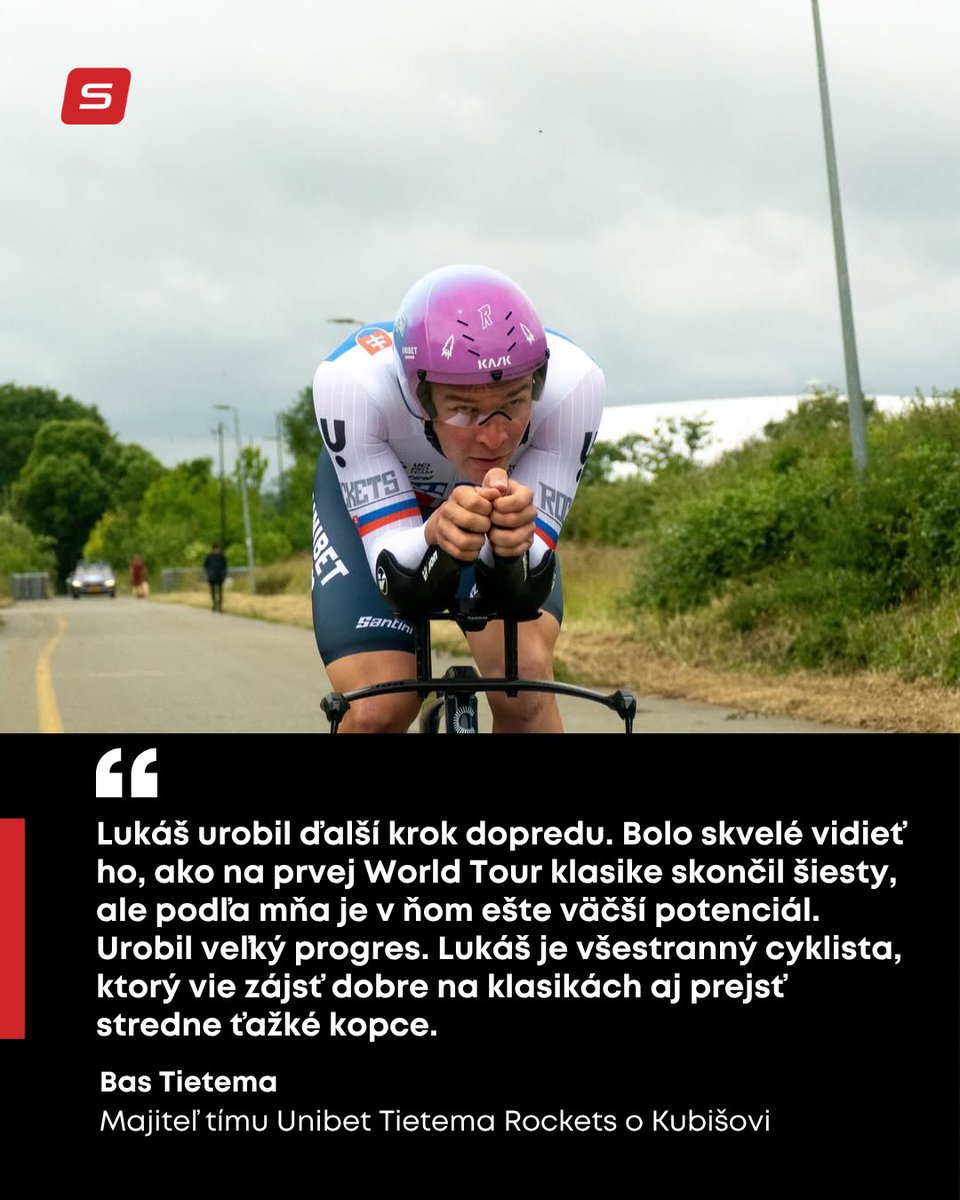 sportnet_sk's tweet photo. 🔊Celý rozhovor nájdete tu▶️ https://t.co/0JT581TppT
🇸🇰 „Kubiš ma zaujal už dávno. Má veľký potenciál,“ hovorí v rozhovore majiteľ tímu Unibet Tietema Rockets, Bas Tietema. 💬
#Kubiš #Tietema #UnibetRockets #MSR2025 #cyklistika #Slovensko #cycling #trikolóra #rozhovor #sportnet https://t.co/wmJObzveLq