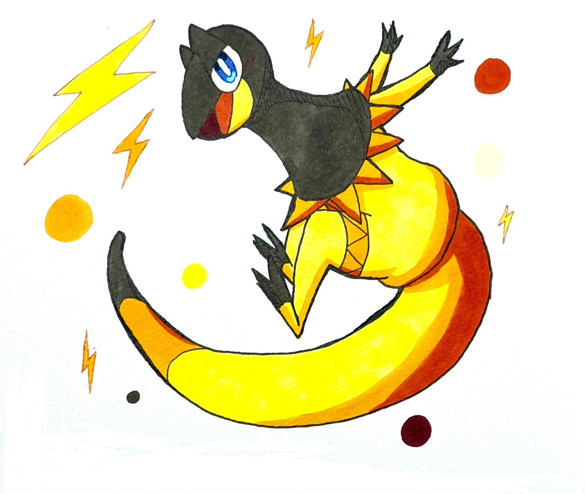 REMU_POKEMONAk's tweet image. 数日前にアナログのリハビリとして描いたエレザード　#ポケモン #エレザード