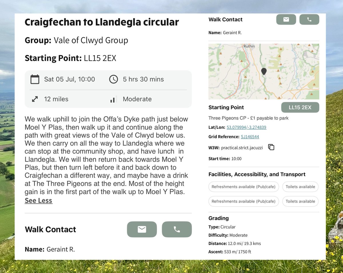 See also the Ramblers UK website or app for up to date information ramblers.org.uk   Please consider car sharing.