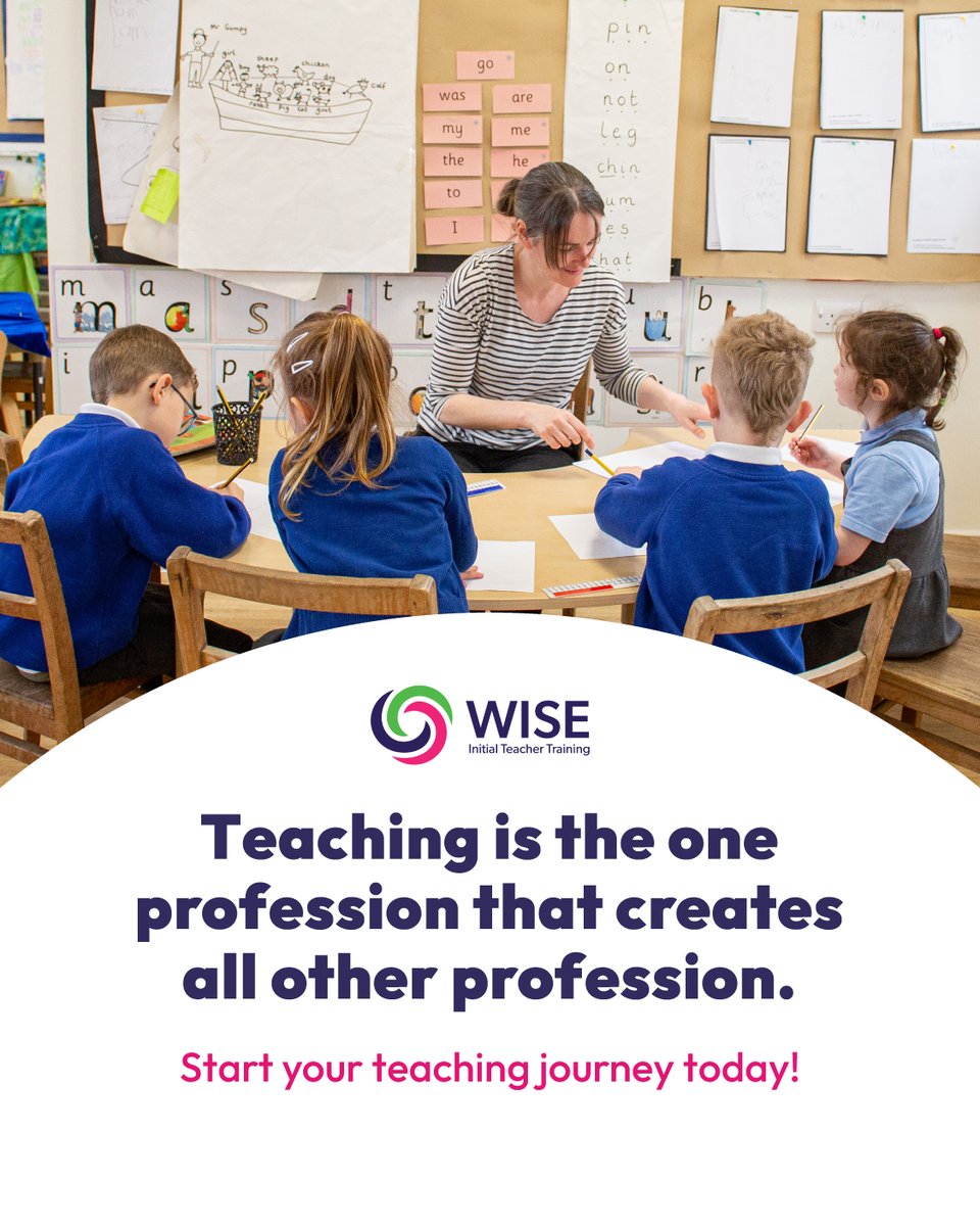 Still time to apply🚨

Don’t miss your chance to be part of a programme built to help you thrive in the classroom and beyond.

Apply today by searching for us using code 15Q: bit.ly/45GaAF3

#trainwithWISEITT #teachertraining #ITT