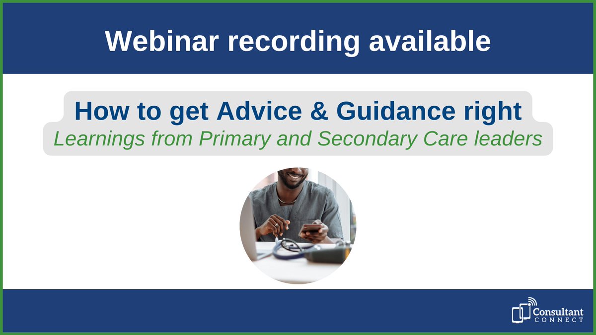 This week, we hosted a fantastic panel discussion featuring NHS leaders who shared actionable insights for areas looking to improve their Advice &amp; Guidance (A&amp;G) performance. 

If you missed it you can now watch the recording on demand: bit.ly/3I2runw