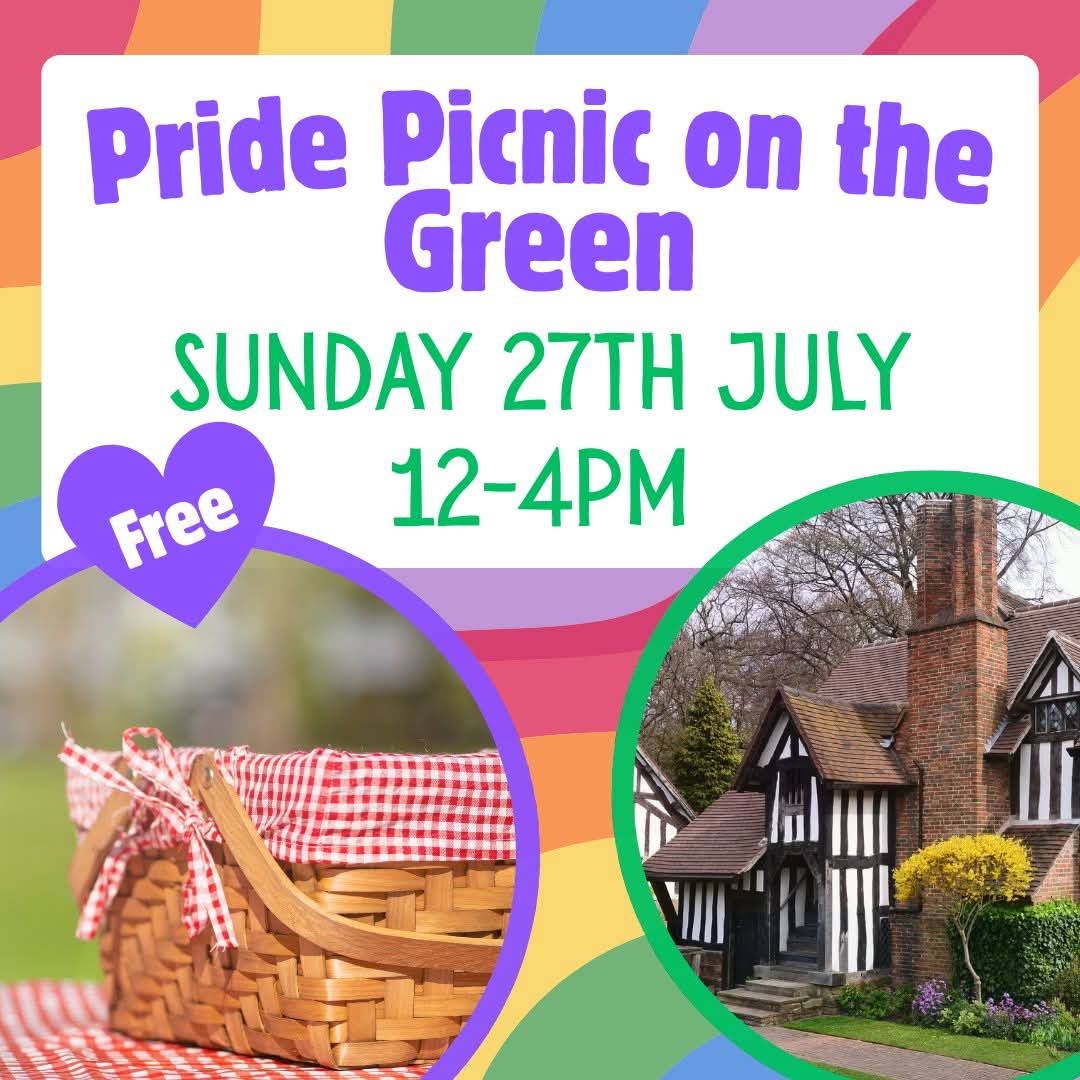 Pride on the Green at Selly Manor!
🗓 Sun 27 July | ⏰ 12–4pm | 🎟 FREE ENTRY

🖋 Poetry on Demand by Bradley Taylor
🌞 Picnic in the garden
🔍 LGBTQ+ Pride Trail
🧩 Family games &amp; kids’ trail
📸 Fab photo booth
🖍 Add to our Community Pride Banner!

 #Bournville #WhatsOnBrum