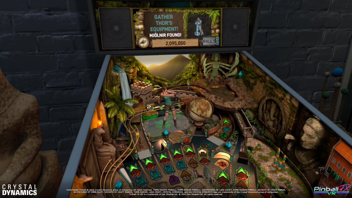 Play Tomb Raider Pinball: Adventures of Lara Croft in stunning VR pinball action!

Travel through the Mediterranean Sea, Thailand, Xibalba, and Southern Mexico to collect the pieces of the Mighty Thor’s equipment and unlock an epic multiball mode!

#TombRaider #PinballFXVR #VR