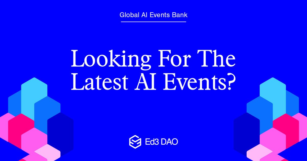 Ed3DAO's tweet image. 🚨 Calling all educators, innovators &amp;amp; AI-curious minds!
We’ve built something global, dynamic &amp;amp; FREE – The Global AI Events Bank 🌍

🎓 Conferences, workshops, summits &amp;amp; more – all in one place.

🔗 Check it out now: ed3dao.com/ai-events