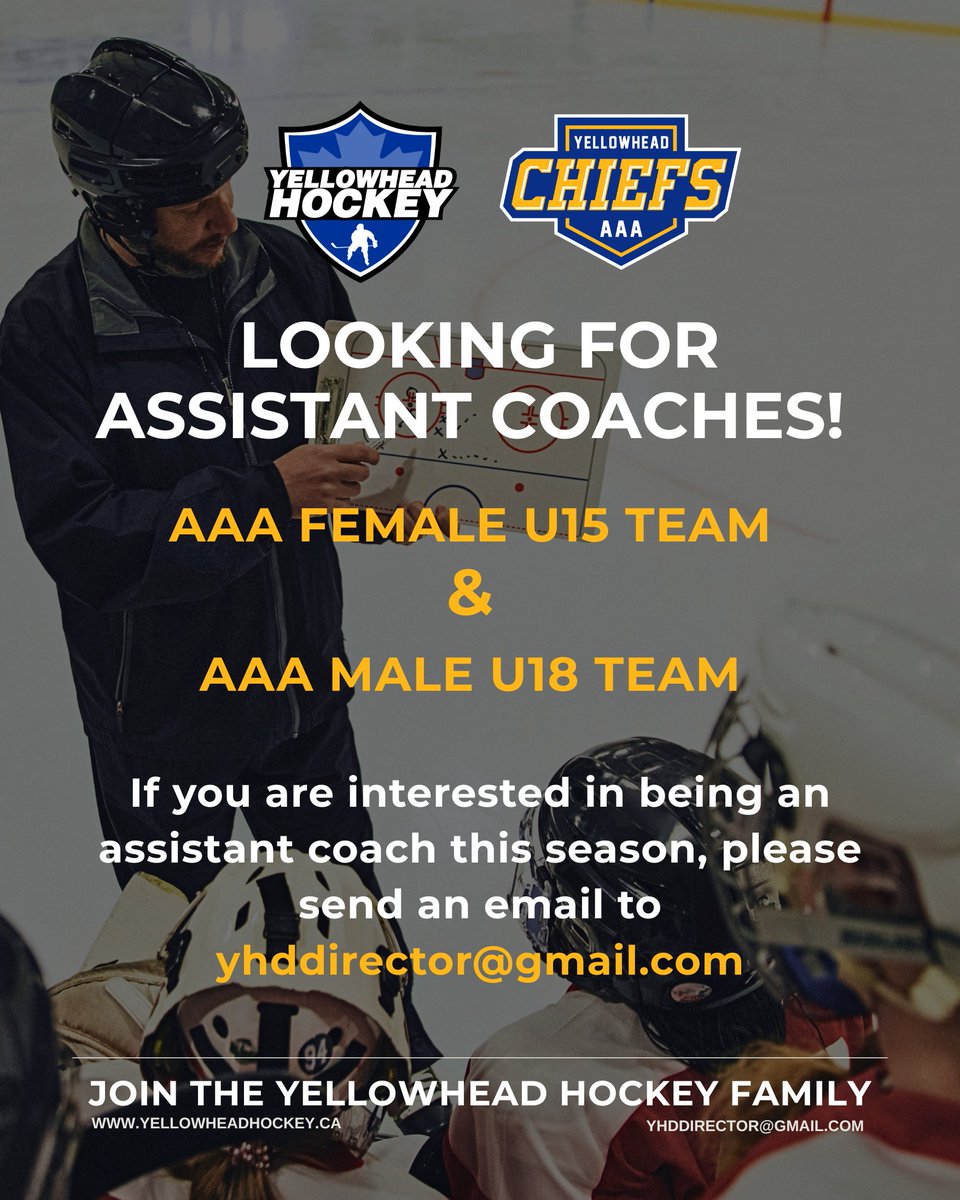 📣 Coaching Opportunity!
Our U18 AAA Male and U15 AAA Female teams are looking for assistant coaches for the upcoming season!

If you’re interested or know someone who would be a great fit, please reach out with an email to yhddirector@gmail.com