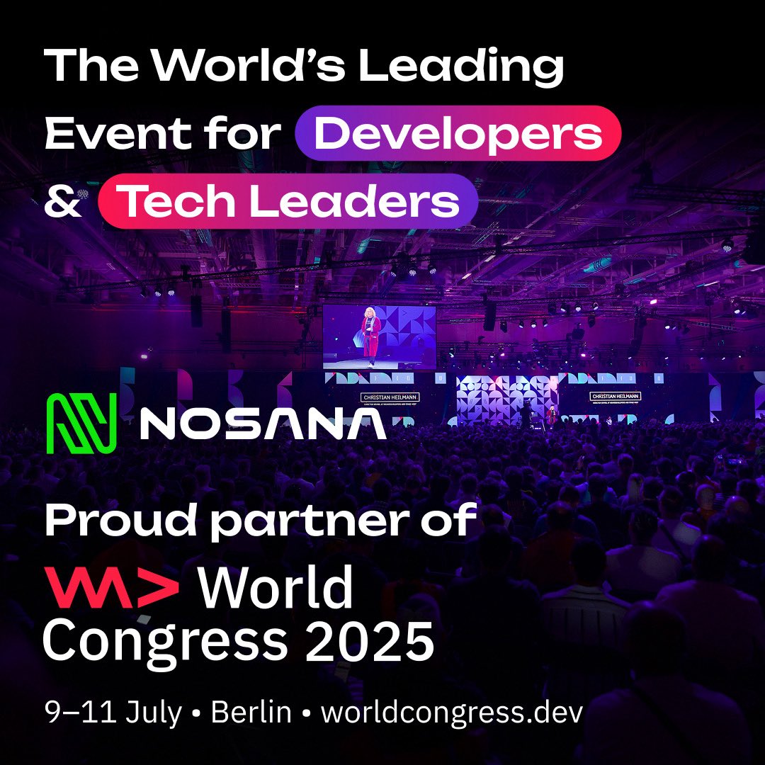 Nosana (@nosana_ai) on Twitter photo Nosana is heading to Berlin! 🇩🇪
We’re proud to be an official partner of <a href="/WeAreDevs/">WeAreDevelopers</a> World Congress 2025, the world’s leading event for devs and tech leaders!
See you July 9–11! 💚 Nosana is heading to Berlin! 🇩🇪
We’re proud to be an official partner of <a href="/WeAreDevs/">WeAreDevelopers</a> World Congress 2025, the world’s leading event for devs and tech leaders!
See you July 9–11! 💚