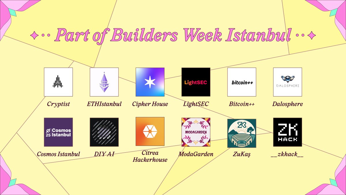 Builders Week Istanbul (Sept. 1-7) tweet media