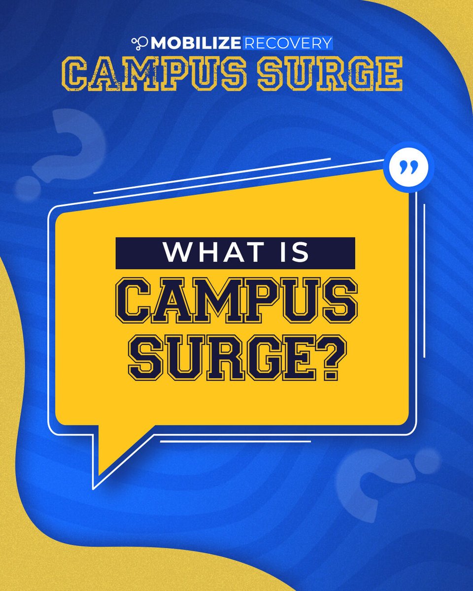 MobilizeRecover's tweet image. What is Campus Surge?
It’s our nationwide movement to empower college students with tools, training, and hope.
From overdose prevention to mental health support, we’re mobilizing change.
Join us: mobilizerecovery.org/campus_surge_2…
#campussurge #mobilizerecovery