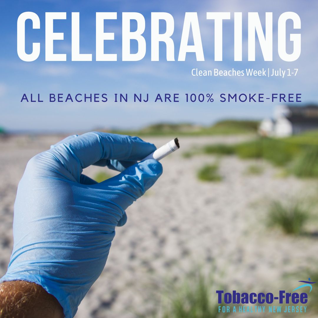 New Jersey offers the perfect synergy: a state-level smoking ban protects our beaches from waste and CLEAN BEACHES Week mobilizes volunteers to keep them pristine.  Together they create healthier coaster spaces and foster greater environmental responsibility. #SmokeFreeSummer
