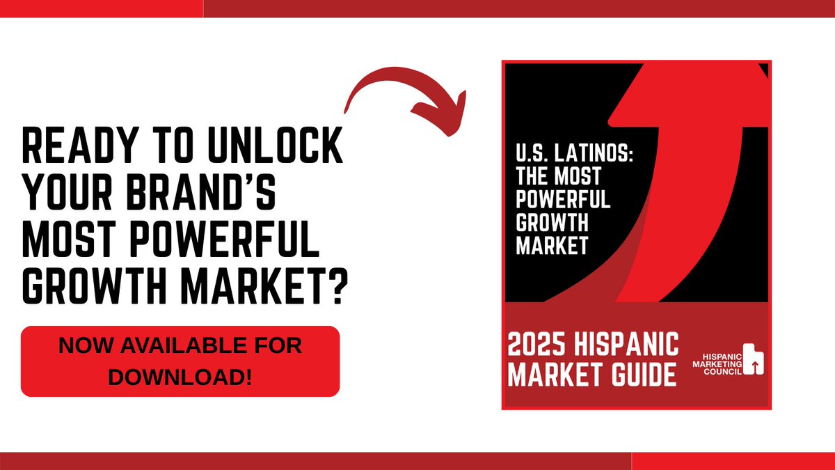 Hispanic Marketing Council (@hmchispanic) on Twitter photo Don't forget to download the 2025 Hispanic Market Guide! Featuring a robust collection of data and insights from <a href="/nielsen/">Nielsen</a> , <a href="/Kantar_NA/">Kantar North America</a> , <a href="/LDCLatino/">LDC Latino</a> and more, this year's guide will help you unlock your brand's most powerful growth market: U.S. Latinos. hispanicmarketingcouncil.org/hispanic-marke… Don't forget to download the 2025 Hispanic Market Guide! Featuring a robust collection of data and insights from <a href="/nielsen/">Nielsen</a> , <a href="/Kantar_NA/">Kantar North America</a> , <a href="/LDCLatino/">LDC Latino</a> and more, this year's guide will help you unlock your brand's most powerful growth market: U.S. Latinos. hispanicmarketingcouncil.org/hispanic-marke…