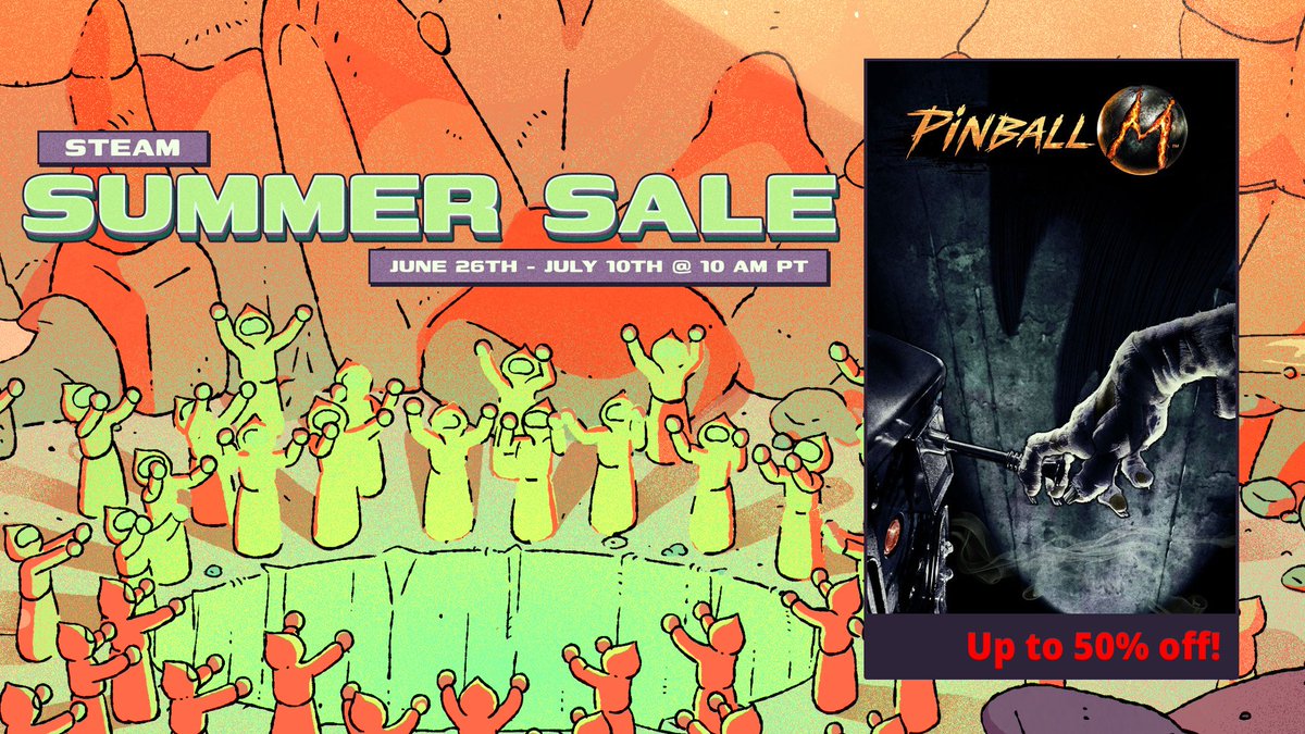The Steam Summer Sale has reached Pinball M!

All Pinball M tables are on discount, so now’s the perfect time to add Zen’s most terrifying, gory pinball tables to your collection.

👉Up to 50% OFF: bit.ly/3ZOag3d

#Sale #PinballM