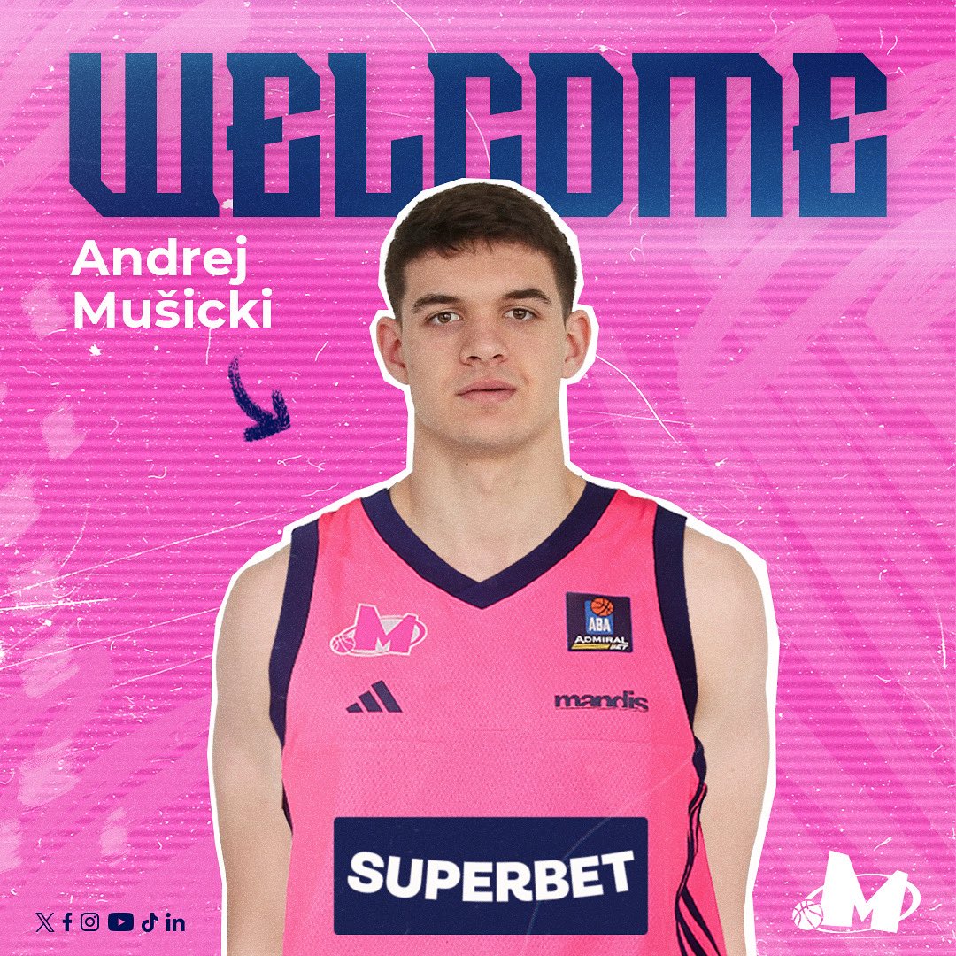 KKMegaBasket's tweet image. 𝗦𝗜𝗚𝗡𝗘𝗗 ✍🏻
🆕 Andrej Mušicki is the new Mega Superbet player! 🙌🏻
—
Košarkaški klub Mega Superbet angažovao je još jedno pojačanje za narednu sezonu pošto je ugovor sa klubom potpisao 20-godišnji Andrej Mušicki. 🔥
bcmegabasket.net/2025/07/02/and…