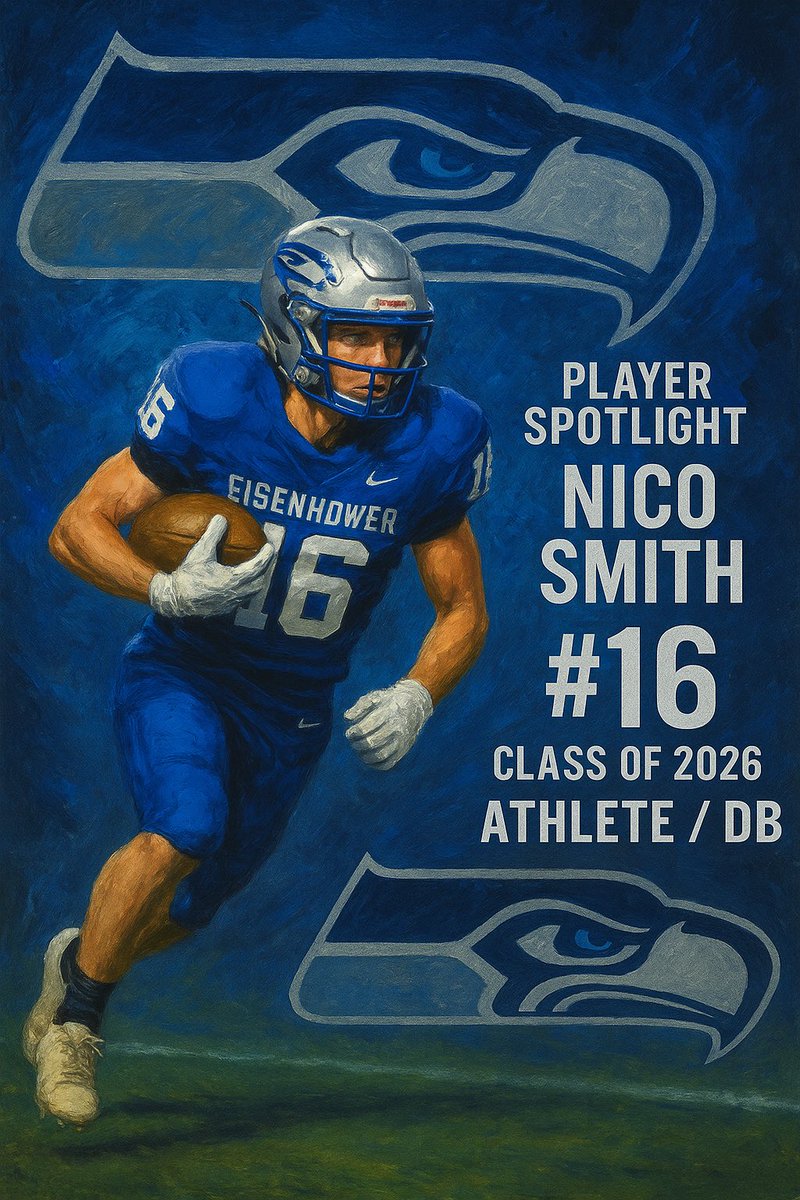 Player Spotlight: Nico Smith #16
Class of 2026 | Athlete / DB | Eisenhower Football

One of the top athletes in the school, Nico Smith returns for his junior season after making a varsity impact as a sophomore. He brings elite speed, quickness, toughness, and skill to the field.