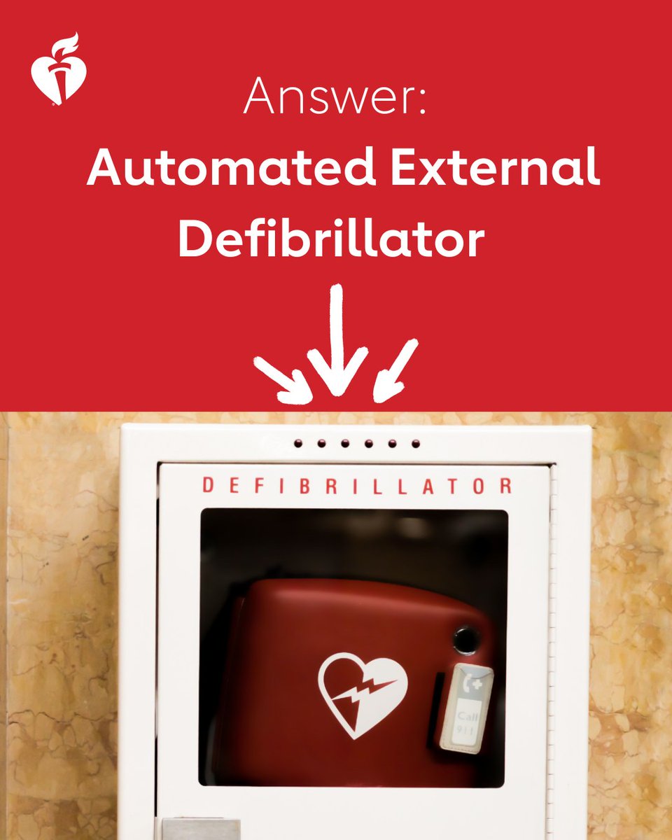 Now here's another question for you: Can you locate your defibrillator at work? 
❤️ Take a few minutes this week to find your work's defibrillator and then donate at spr.ly/6008N4ma0 to support AED awareness, training, and more.