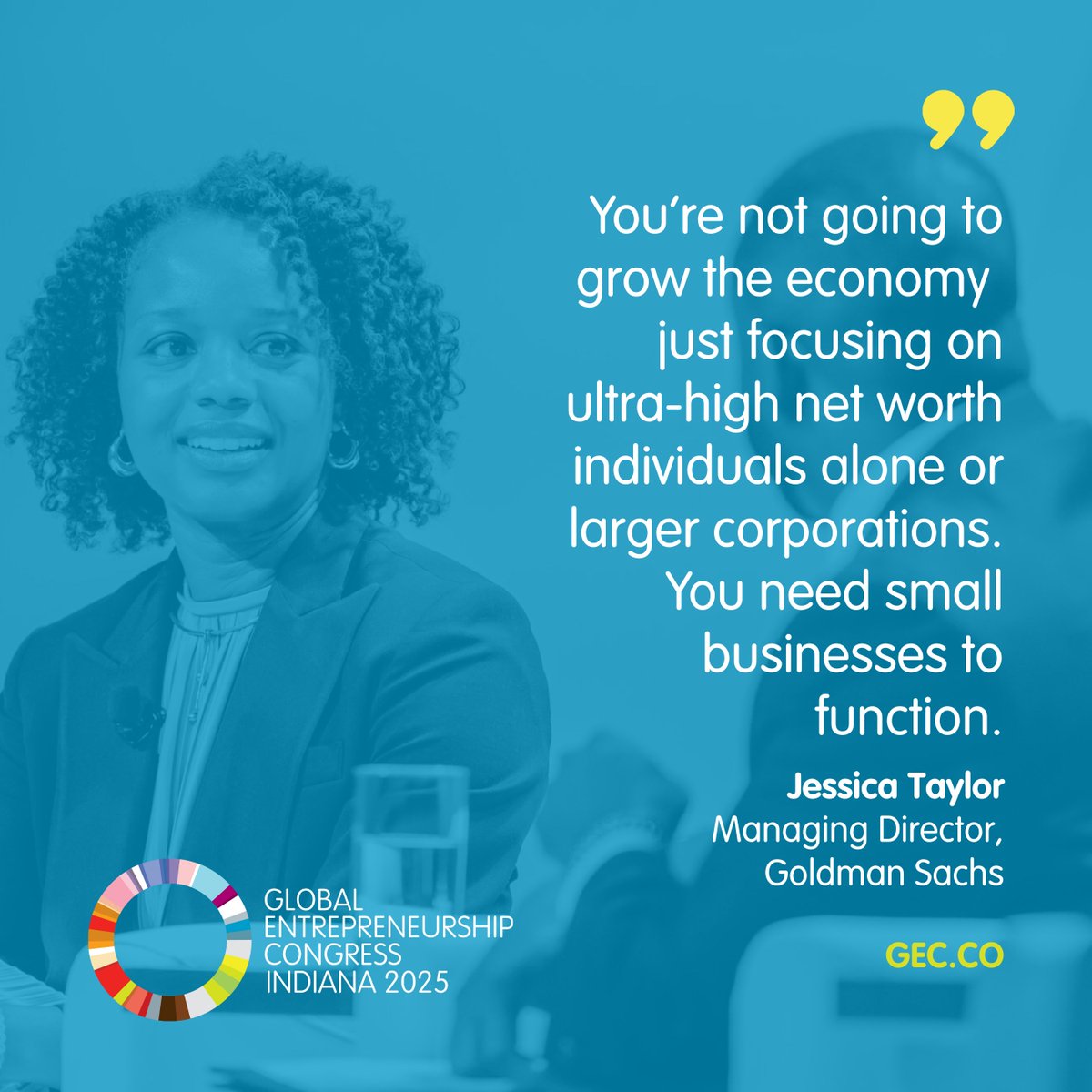 Global Entrepreneurship Network (@unleashingideas) on Twitter photo Entrepreneurship = big impact.
Jessica Taylor of <a href="/GoldmanSachs/">Goldman Sachs</a> on why corporate investment—when aligned with policy and local leadership—can unlock lasting economic opportunity.
Watch on-demand from #GEC2025: genglobal.org/gec/community-…
#TheBoldChangeTheWorld Entrepreneurship = big impact.
Jessica Taylor of <a href="/GoldmanSachs/">Goldman Sachs</a> on why corporate investment—when aligned with policy and local leadership—can unlock lasting economic opportunity.
Watch on-demand from #GEC2025: genglobal.org/gec/community-…
#TheBoldChangeTheWorld