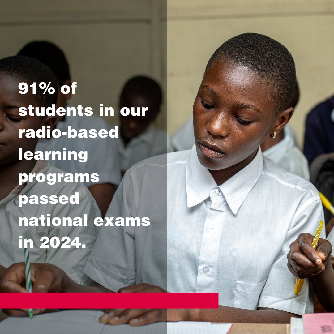 In conflict-affected #DRC, 91% of students in our radio-based remedial learning programs passed national exams in 2024.
When classrooms disappear, we bring learning in innovative ways.
Read more about our 2024 impact: warchildusa.org/wp-content/upl…
#InnovativeEducation @DECJUBA