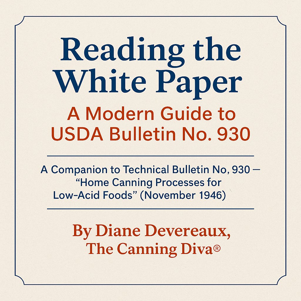 Want to understand the real science behind safe home canning? I created a companion guide to help apply the original USDA Technical Bulletin No. 930. 

✅ Breaks down the science
✅ Busts modern myths
✅ Confidence to preserve food with clarity—not fear.

ow.ly/sXxg50WizCk