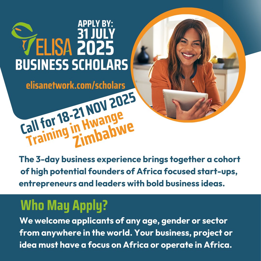 This is a great, no-cost opportunity to hone your entrepreneurial skills and get a full year of coaching from business leaders. Click here to apply; elisanetwork.com/scholars/