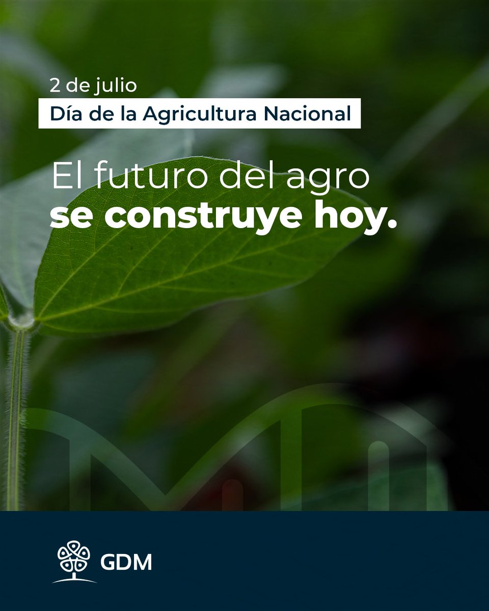 🌾 En GDM, la agricultura es mucho más que producción.

 Es ciencia, datos, decisiones y desarrollo genético que transforman el presente del agro.

📅 02/07 | Día de la Agricultura Nacional
 El futuro del agro se construye hoy.