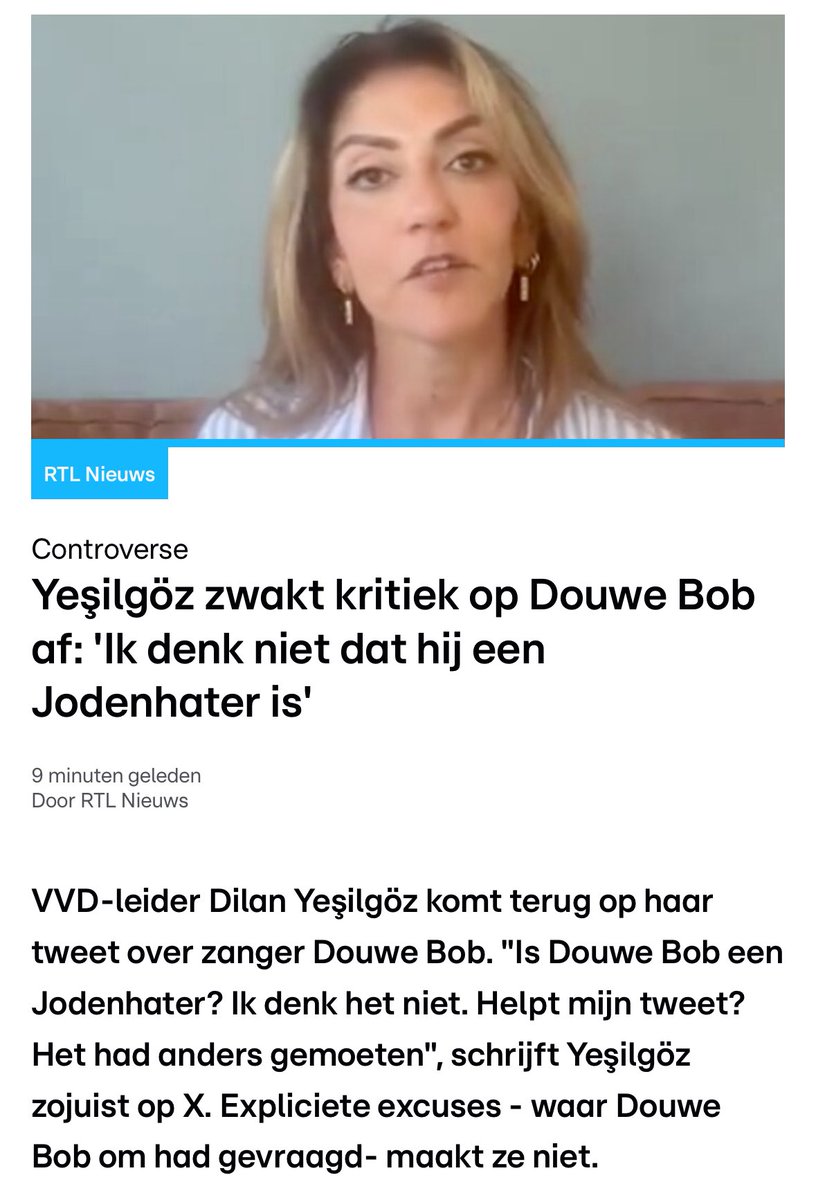 Too little, too late.

Je hebt letterlijk een man met z’n gezin naar het buitenland gejaagd met valse aanvallen.

De VVD zou dit bruinrechtse gedrag en gedachtegoed niet moet pikken van hun leider.