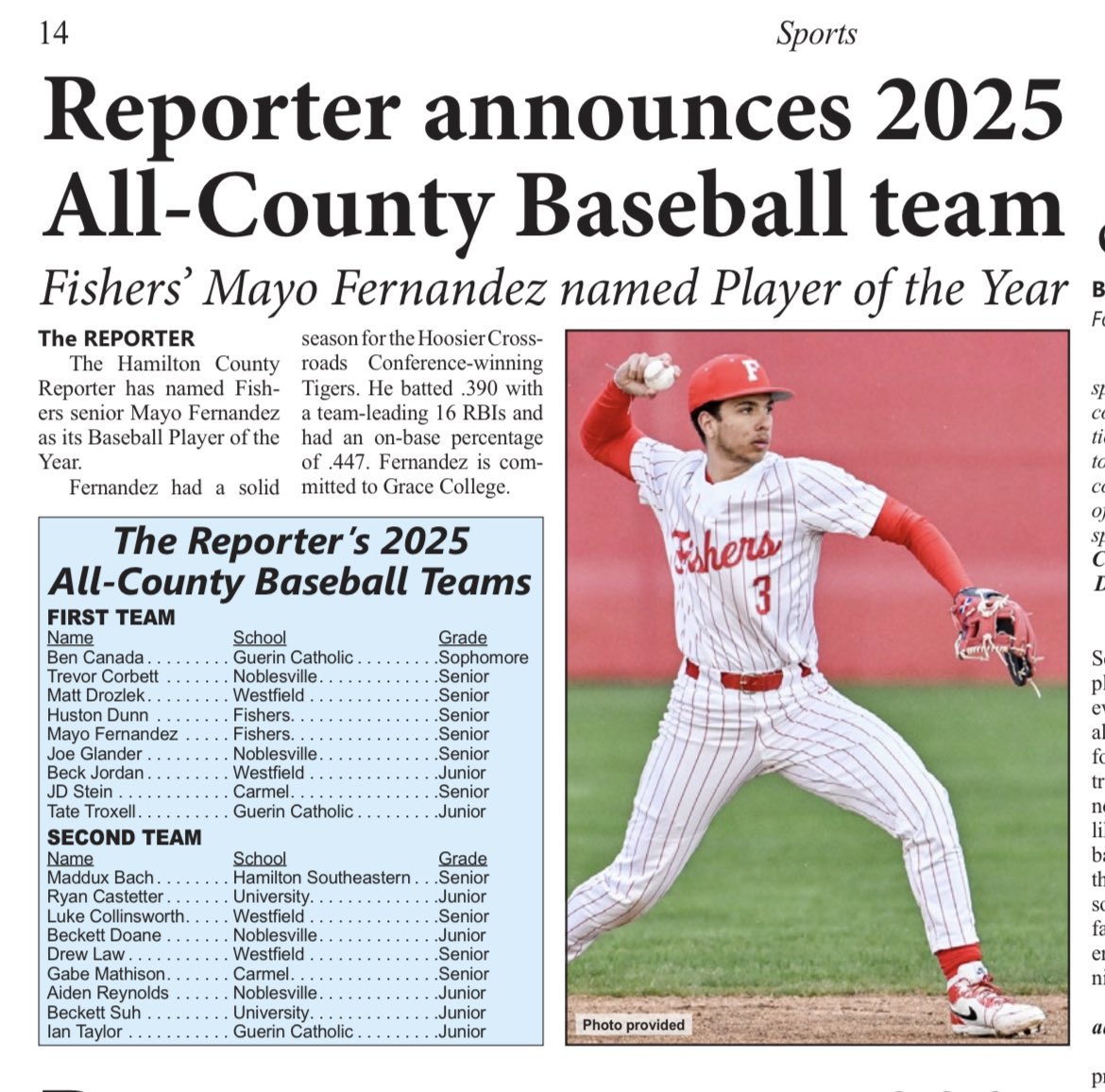 Fishers Baseball (@tigerbaseball17) on Twitter photo Congratulations to 2B Mayo Fernandez on being named Hamilton County Reporter Player of Year and SS Huston Dunn on being named 1st Team All-Hamilton County
<a href="/MayoFernandez03/">Mayo Fernandez</a>
<a href="/HustonDunn/">Huston Dunn</a>
#TigerBaseballFamily Congratulations to 2B Mayo Fernandez on being named Hamilton County Reporter Player of Year and SS Huston Dunn on being named 1st Team All-Hamilton County
<a href="/MayoFernandez03/">Mayo Fernandez</a>
<a href="/HustonDunn/">Huston Dunn</a>
#TigerBaseballFamily
