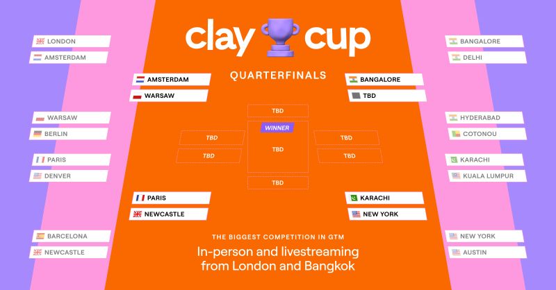clay_gtm's tweet image. Competition is brewing. Brackets are locked.

We&apos;re down to the top 8 builders in the world going head-to-head to be the best.

Who&apos;s taking home the Clay Cup? 🌈 🏆️ 

👇 Tune in to the quarter-finals
 clayhq.typeform.com/clayworldcup