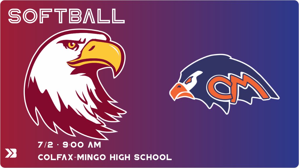 Softball (Junior High) Game Day! - Check out the event preview for the The Colfax-Mingo Tigerhawks vs The Pella Christian Eagles. It starts at 9:00 AM and is at Colfax-Mingo High School. gobound.com/ia/ighsau/soft…