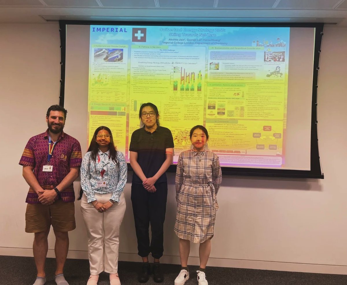 CheMResImperial's tweet image. 🎉 Congratulations to our brilliant MRes in Green Chemistry students at Imperial College London! 🌱
Last week’s Renewable Energy Poster Presentation showcased some truly inspiring ideas for a greener future.
#GreenChemistry #RenewableEnergy #ImperialCollegeLondon 🌍💡