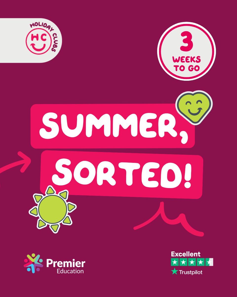 ☀️ Just 3 weeks to go!

Our 5⭐ Holiday Clubs are packed with sports, games &amp; fun – led by qualified, friendly staff.

✅ Safe &amp; inclusive
✅ Great value
✅ Loved by UK families

📍 Find your local club: hubs.ly/Q03rx69p0

#HolidayCamps #SummerHolidays #PremierEducation