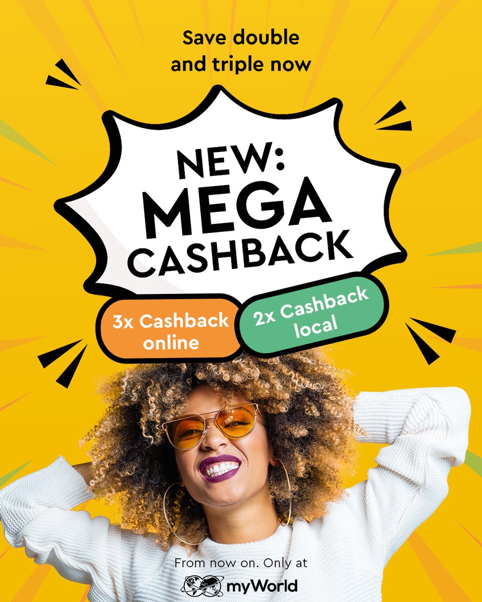 myworld_benefit's tweet photo. 💥 Get double &amp; triple Cashback now!
The new MEGA CASHBACK is here – and you're getting more back than ever 🔥🤑
➡️ https://t.co/gMclmabwqg
 
#myworld #cashback #megacashback #shopandsave  #shoppingwithbenefits https://t.co/5wVLTMP9AW