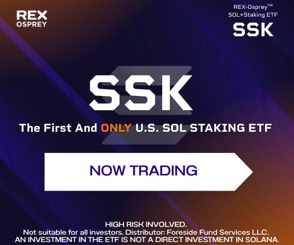 🚨 BREAKING: "🇺🇸 NOVITÀ: $SSK è attivo, il primo ETF statunitense a offrire ricompense per lo staking di Solana!"