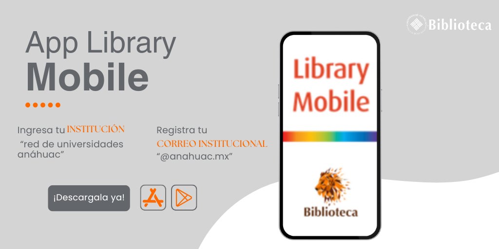 Biblioanahuac's tweet image. #App 📲 ¡Lleva la biblioteca contigo a todas partes!
Descarga Library Mobile y accede a libros, recursos, renovaciones y más, ¡desde tu cel! 📚🚀
Rápido, fácil y siempre contigo 💥
#BiblioAnáhuac #LibraryMobile