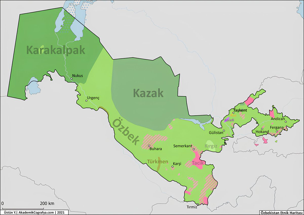 Özbekistan Etnik Haritası