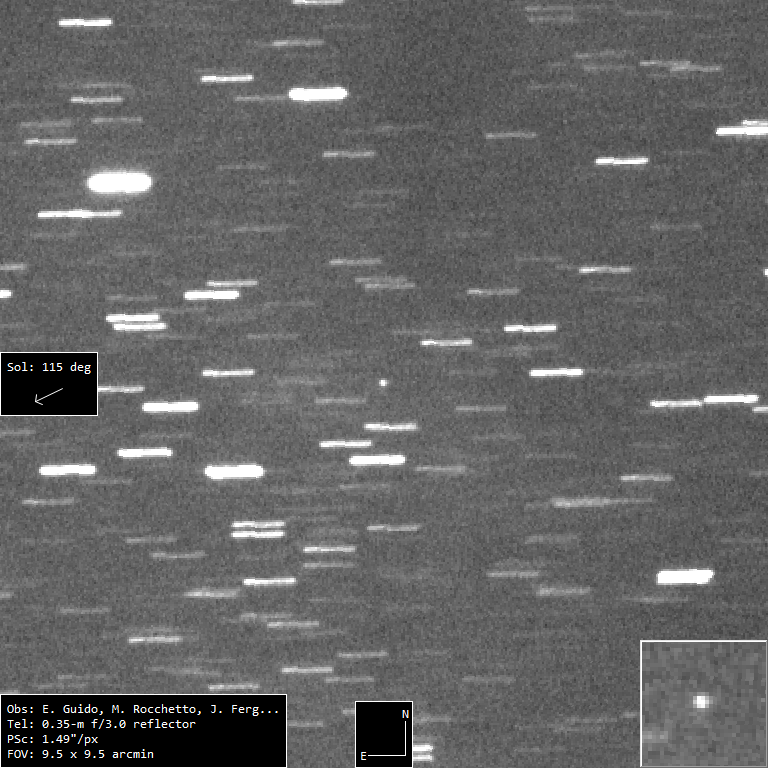 Ernesto Guido (@comets77) on Twitter photo New Interstellar candidate NEOCP A11pl3Z imaged few minutes ago (02.5 July 2025, magn. 16.8 ) via <a href="/spacefluxHQ/">spacefluxHQ</a> network (Australia)
OBS E. Guido, M. Rocchetto, J. Ferguson
TEL 0.35-m f/3.0 reflector + CMO
#astronomy #Interstellar New Interstellar candidate NEOCP A11pl3Z imaged few minutes ago (02.5 July 2025, magn. 16.8 ) via <a href="/spacefluxHQ/">spacefluxHQ</a> network (Australia)
OBS E. Guido, M. Rocchetto, J. Ferguson
TEL 0.35-m f/3.0 reflector + CMO
#astronomy #Interstellar