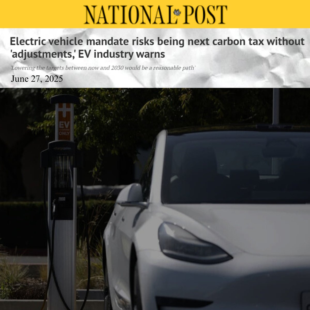 Lianne_Rood's tweet image. The Liberals are doubling down on their plan to ban gas vehicles and force costly EV mandates on Canadians.
That means higher prices, fewer choices, and a power grid that can’t keep up.
Conservatives will repeal the EV mandate and restore choice, freedom, and common sense.
Our…